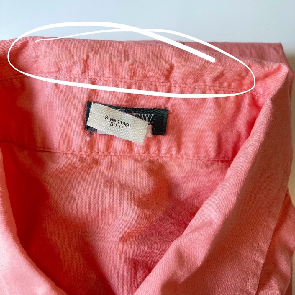 J.‎ Crew Coral Button Down Shirt | 3/4 Sleeves | Stretch Cotton - Picture 10 of 10